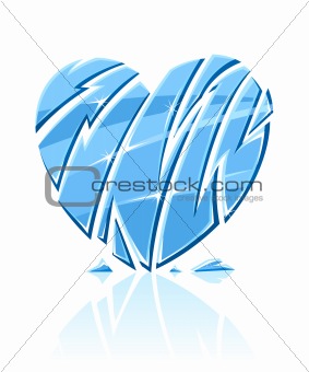 broken blue icy heart