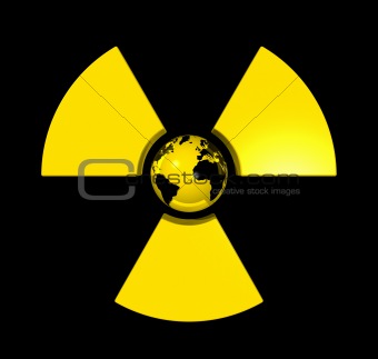 Radioactive world globe