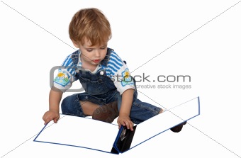 template with boy and folder