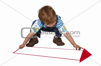 business template with boy and row