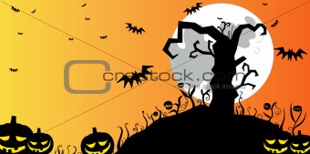 Halloween tree background