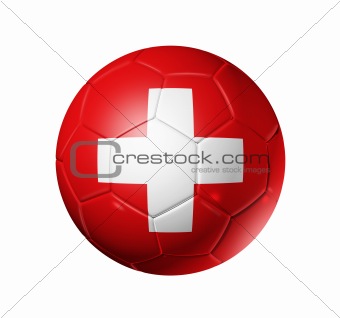 Soccer football ball with Switzerland flag