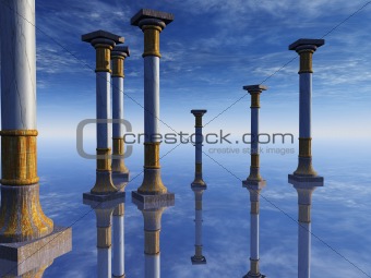 Surreal Columns on Horizon
