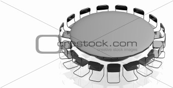 Round conference Table - 3d
