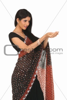 Indian woman in holding action