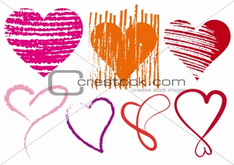 heart scribbles, vector