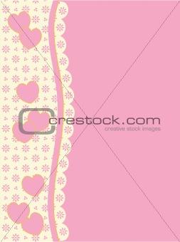 Vector Victorian Background Copy Space With Side Heart and Eyelet Trim