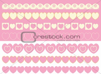 Vector Brush Borders of Eyelet and Hearts