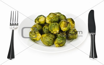 Plate of brussels sprouts