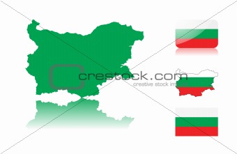 Bulgarian map and flags