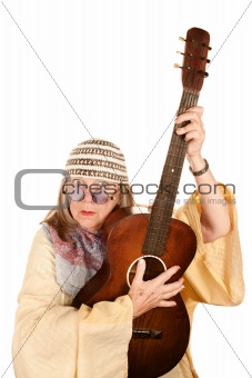 Crazy New Age Woman with Guitar