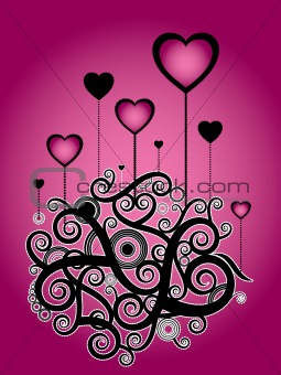 romantic pink illustration