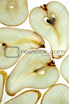 Sliced Pear isolated on white