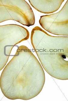 Sliced Pear isolated on white