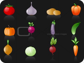 Vegetables_black background 