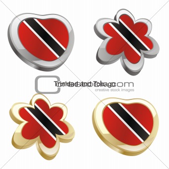 trinidad and tobago flag in heart and flower shape