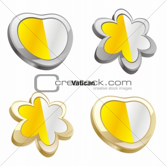 vatican flag in heart and flower shape