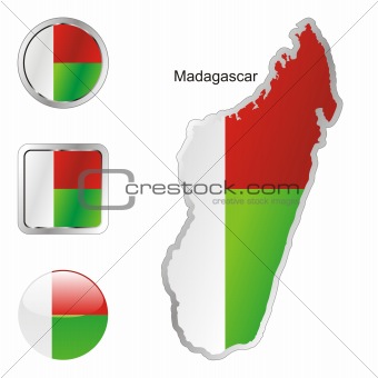 madagascar in map and web buttons shapes