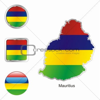 mauritius in map and web buttons shapes