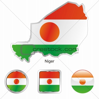 niger in map and web buttons shapes