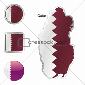 qatar in map and web buttons shapes