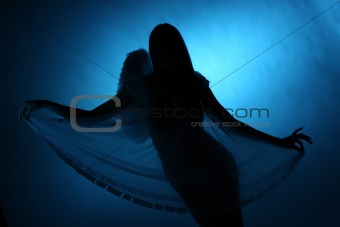 silhouette of a girl angel