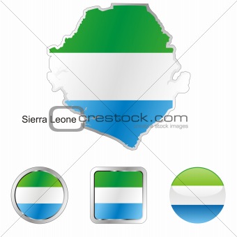sierra leone in map and internet buttons shape