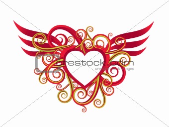 curly love shape abstract vector structure