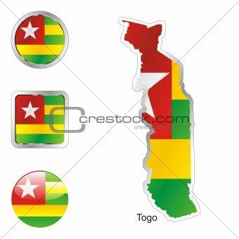 togo in map and web buttons shapes