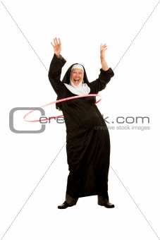 Funny Nun with Toy Plastic Hip