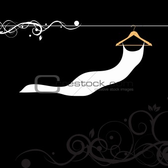 Beautiful dress white on hanger