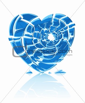 broken blue icy heart
