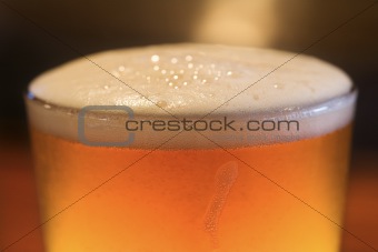 Foam on Glass of Beer