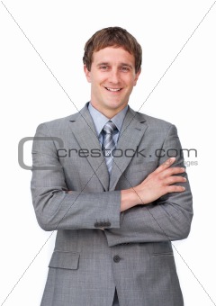 Charismatic businessman with folded arms