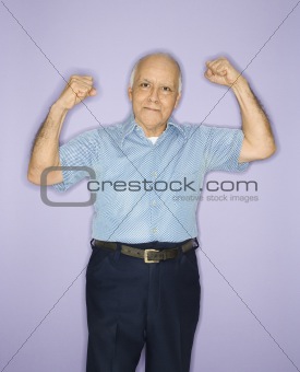 Man flexing muscles.