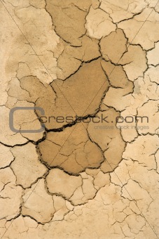 Close-up of dry, cracked dirt.