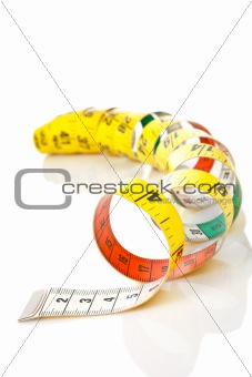 Curled measuring tape