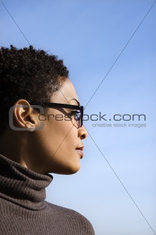Profile of Young African American Woman
