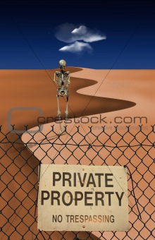Skeletal Figure in Desert