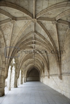 Arched Exterior Hallway of Monastery of Jeronimos