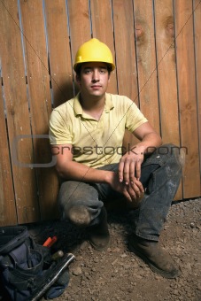 Male Construction Worker With Tools