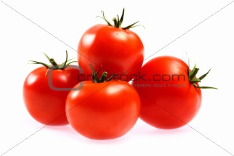 Fresh red tomatoes isolated