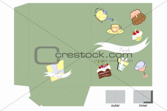 Template for folder with sweets