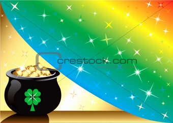 Pot Gold Rainbow Background