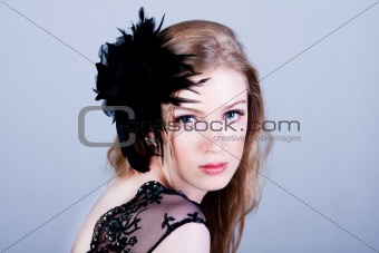 Attractive Young Woman Wearing Black