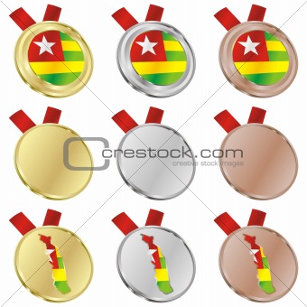 togo vector flag in medal shapes