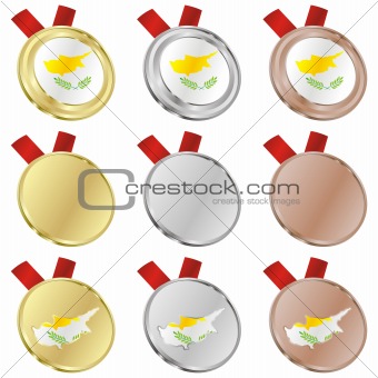 cyprus vector flag in medal shapes
