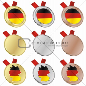germany vector flag in medal shapes