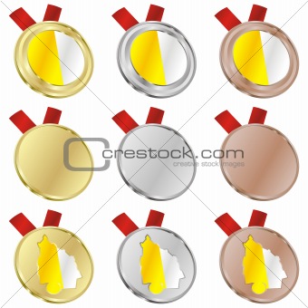 vatican vector flag in medal shapes
