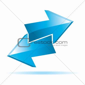 Blue 3d vector arrows